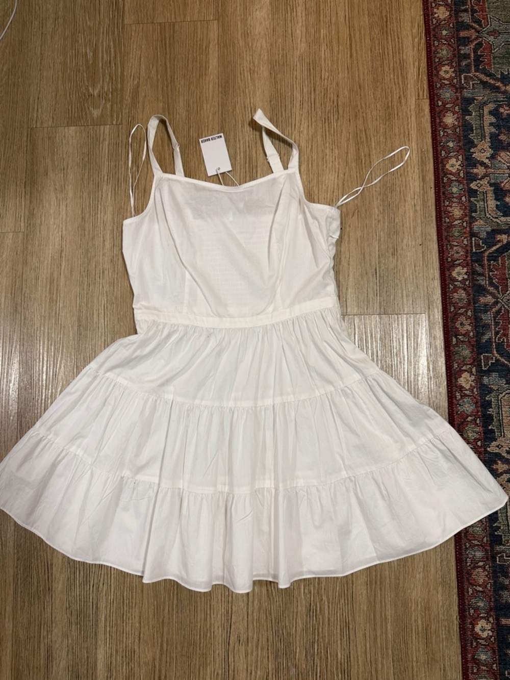 Walter Baker White Tiered Mini Dress size 8